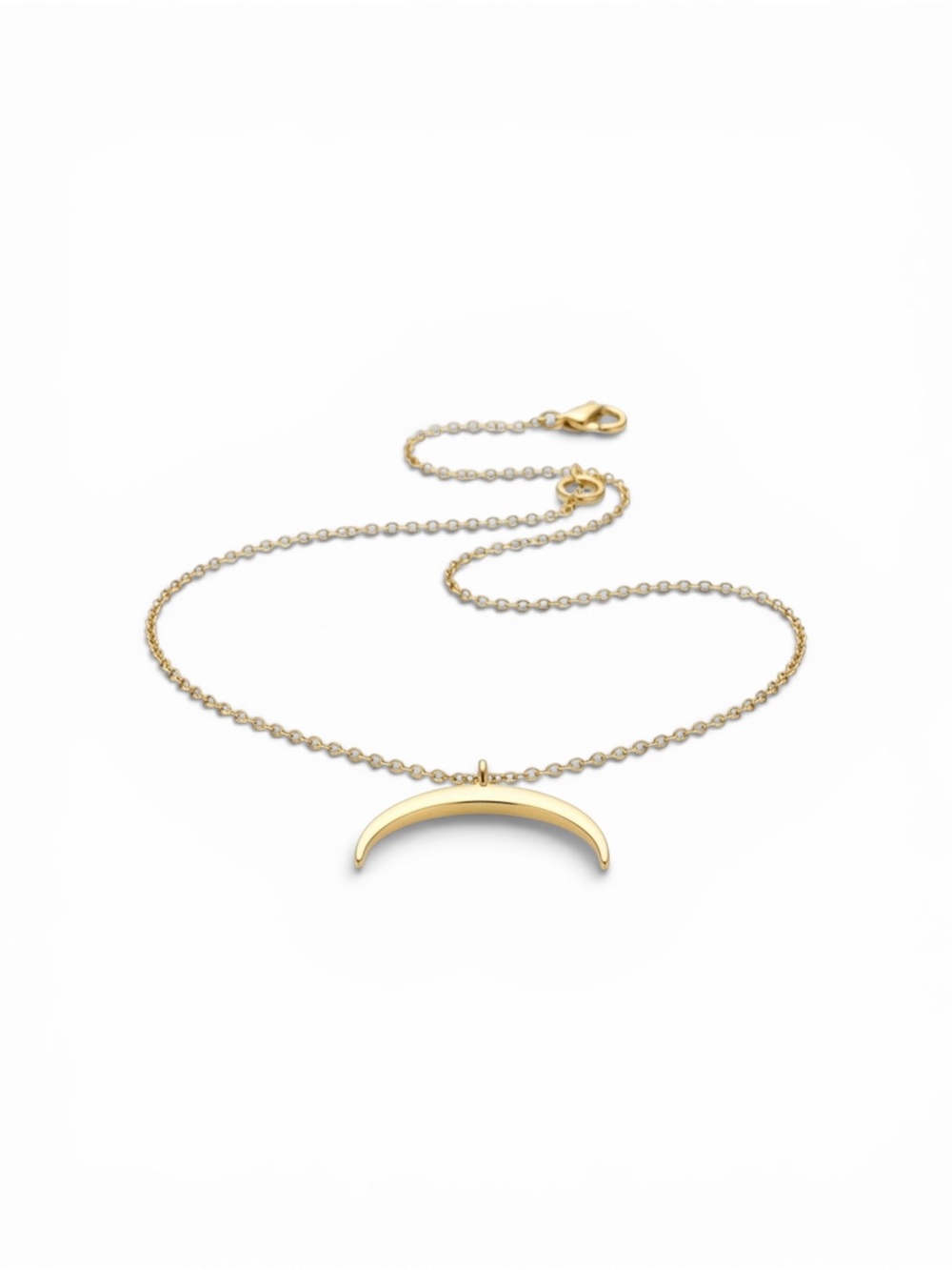 NWT Elizabeth Stone Crescent Moon Gold Laid Back Glam Necklace